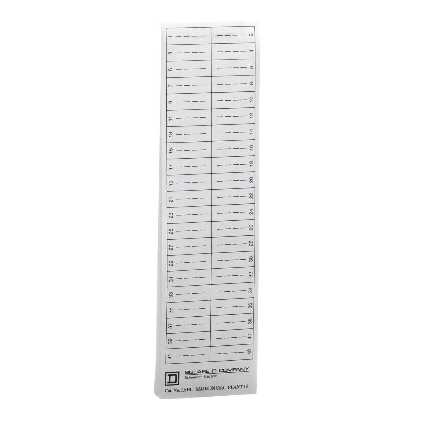 Square D LSDL Load Center Qo+Hom Directory Label 1/42 - Shop Hardware Tools Online Store
