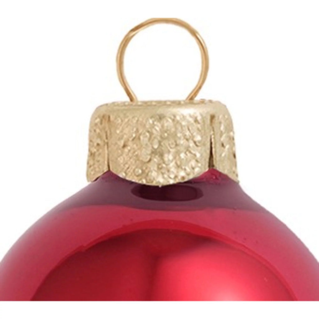 Whitehurst Pearl Finish Glass Christmas Ball Ornaments 2" Red 28ct X567709