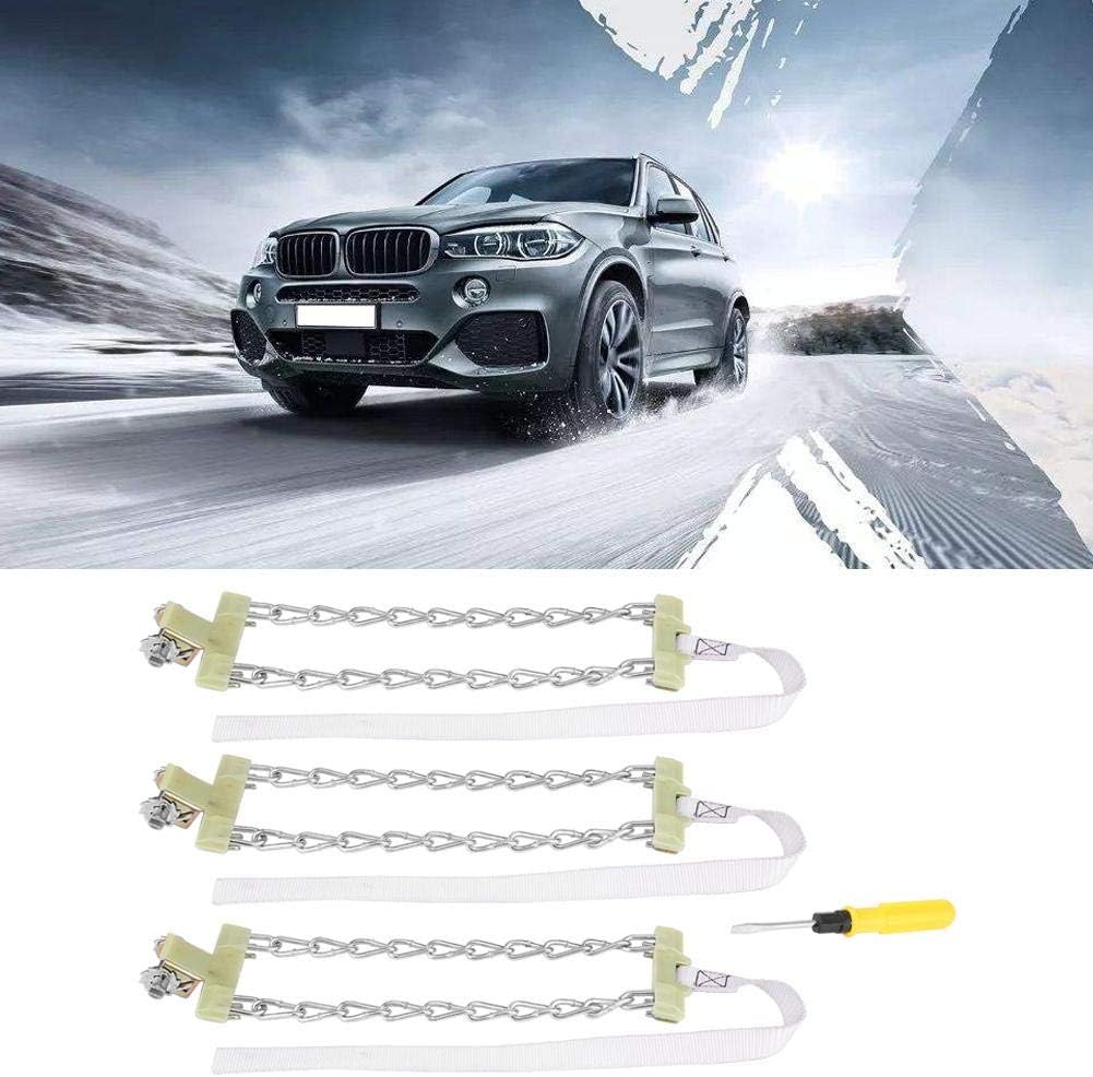 Tbest Tire Snow Chain Anti-skid Steel for Car Truck (Large) Pack of 2 H808141