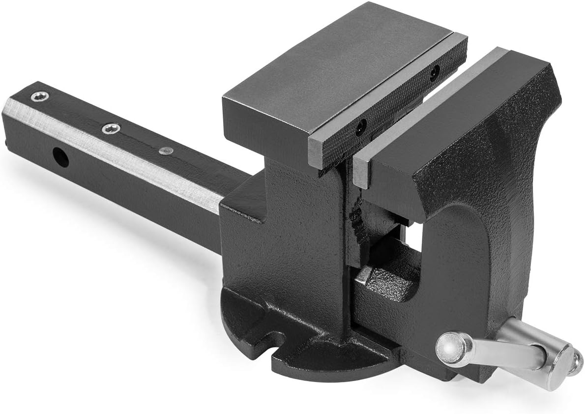 Stark 2-in-1 Tow Hitch Truck Vise 6" with Bench Mount, Grey B547