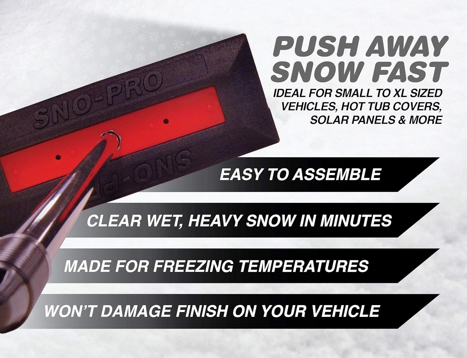 SNOBRUM SNO Pro 48 Inch Handle Vehicle Snow Broom for Cars and Trucks, 2 Pack N1620