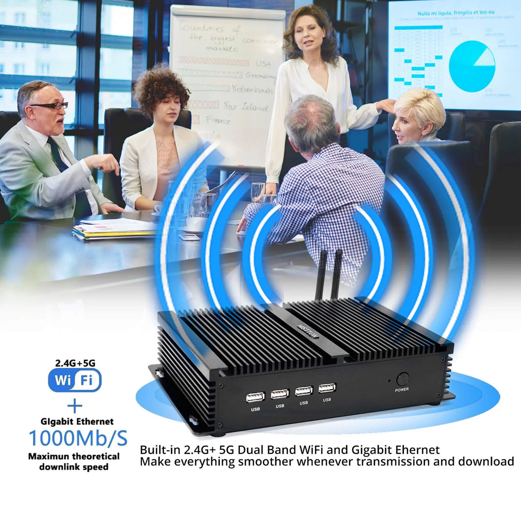 HISTTON Fanless Mini PC Intel Core i5 8GB 512GB Windows 10 4K I469322