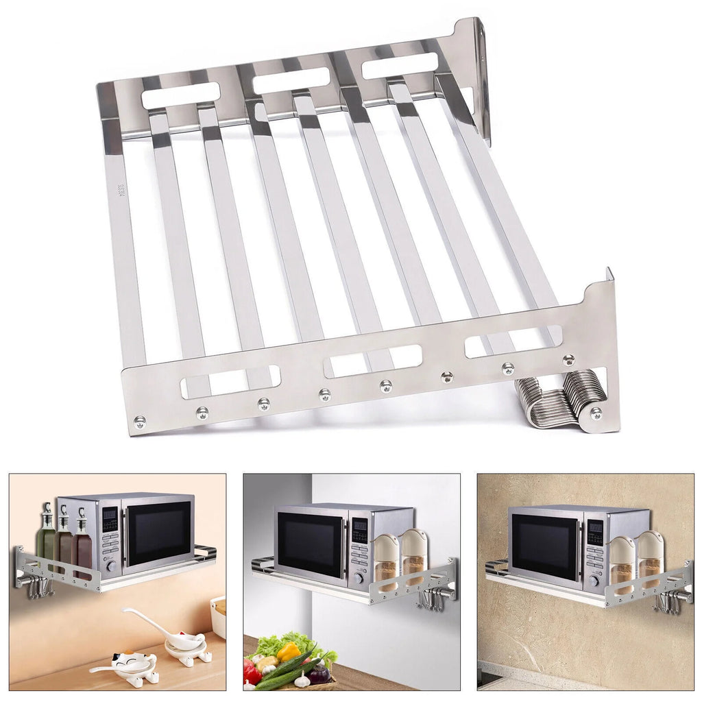 Wall Mount Microwave Oven Rack with 12 Hooks R365825