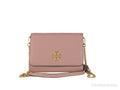 Tory Burch (67296) Pink Moon Pebbled Leather Britten Chain Wallet Crossbody Bag