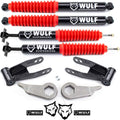 WULF 1-3" Front 1.5-2" Rear Adj Leveling Lift Kit with Extended WULF Shocks compatible with 1998-2011 Ford Ranger 4X4 with Torsion Bar Suspension