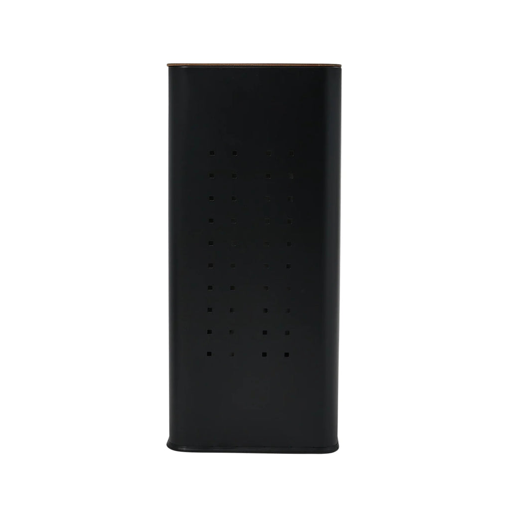Matte Black Steel Laundry Hamper with Lid S80813
