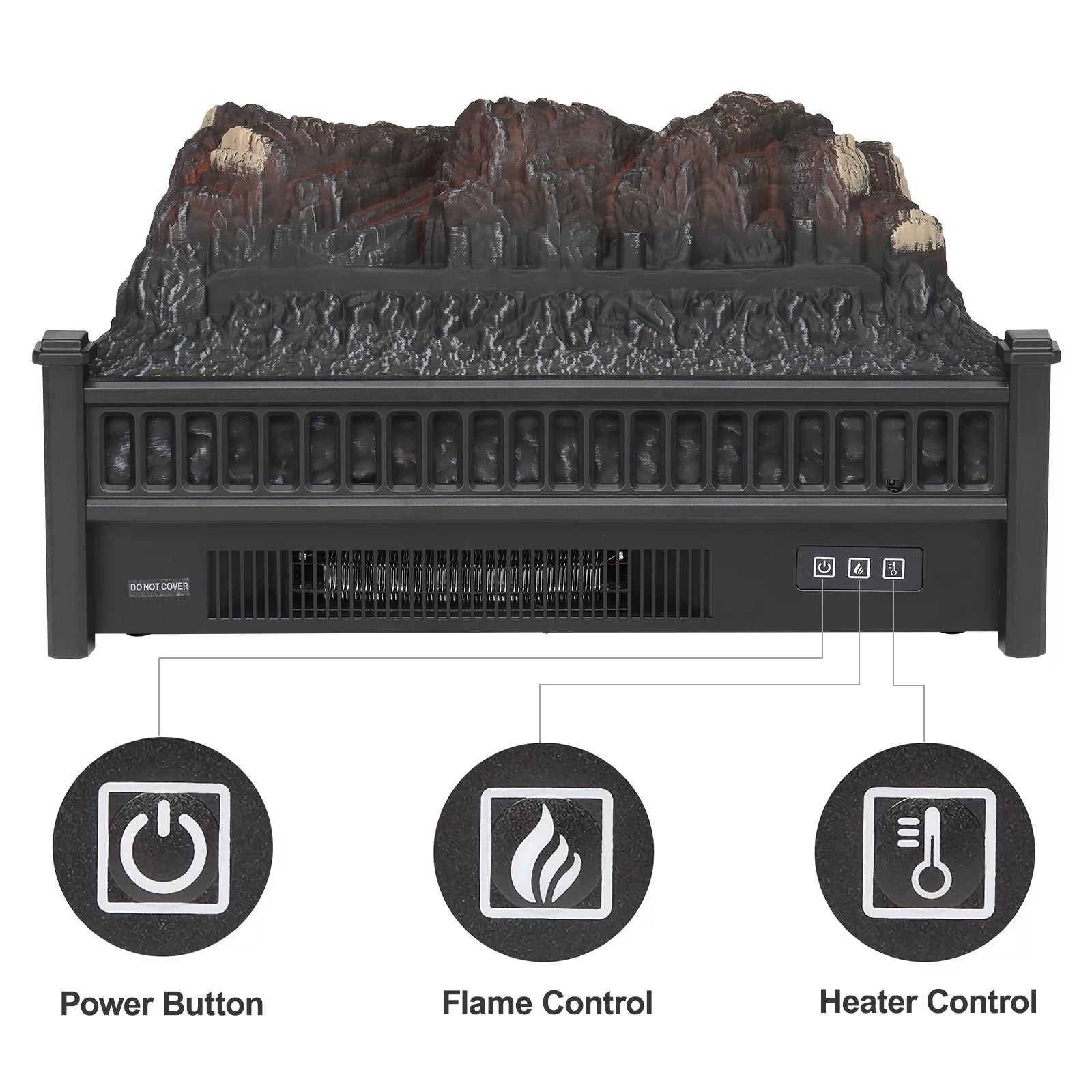 Seizeen Electric Fireplace Heater with Remote Control, 23IN Log Set M210655