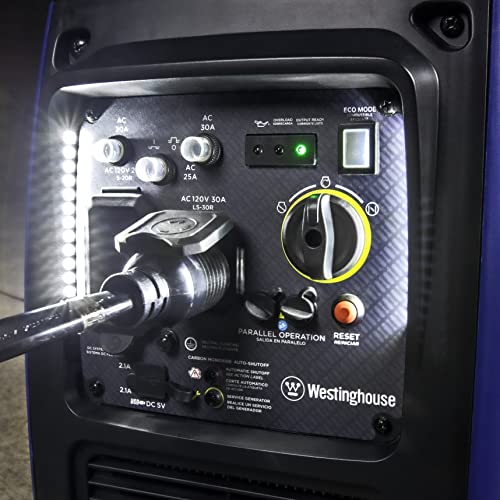 Westinghouse 5000 Peak Watt Dual Fuel Portable Inverter Generator, Remote Electric Start E228