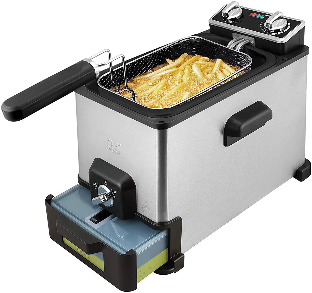 Kalorik 4.2 Quart Deep Fryer with Oil Filtration XL, Stainless Steel Refurbished