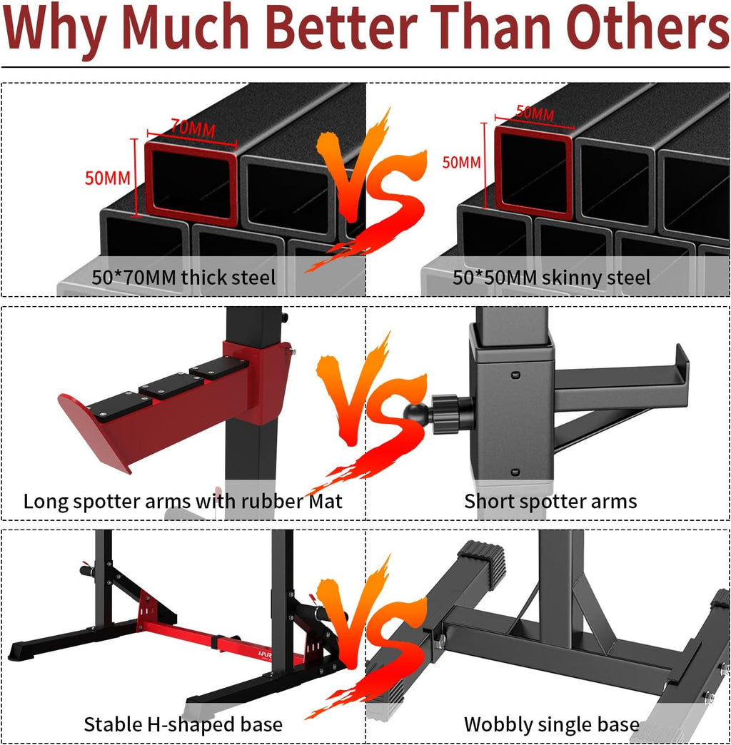 HARISON Squat Rack Adjustable Power Rack with Dip Bar Station for Home Gym J41991