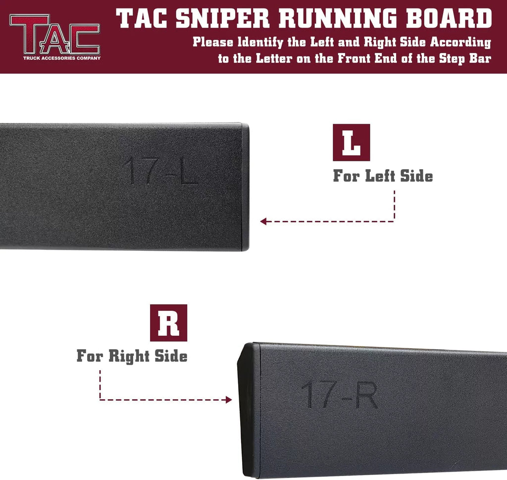 TAC Sniper Running Boards Compatible with 2021-2024 Ford Bronco 4 Door, 4" Drop Black Side Steps V6794