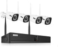 [8CH Expandable] 2K 3MP Home Security Cameras System with 12 Inch Monitor & NVR Combo Surveillance Kits with 1TB HDD, 8 Channel Cameras CCTV System with 4Pcs Wireless Video 3.0MP IP Cameras,Free APP