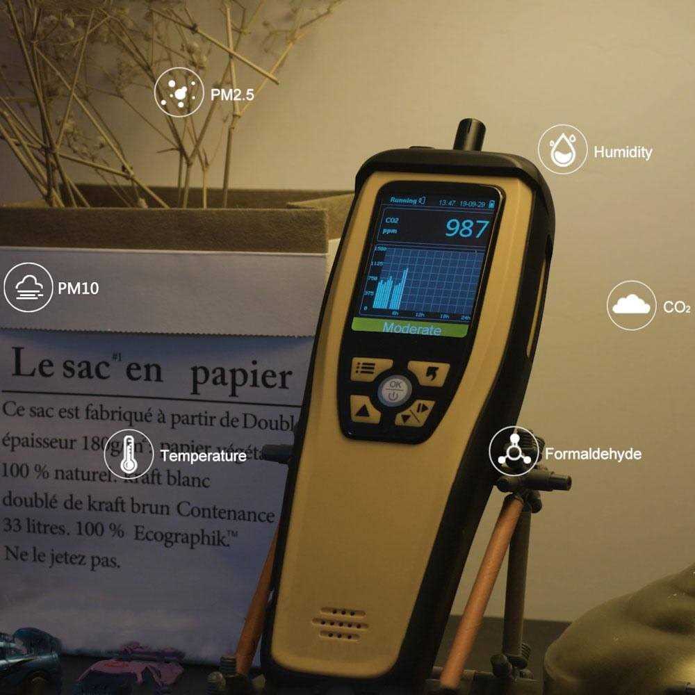 Temtop M2000 Air Quality Meter for Formaldehyde PM2.5 PM10 CO2 M45500