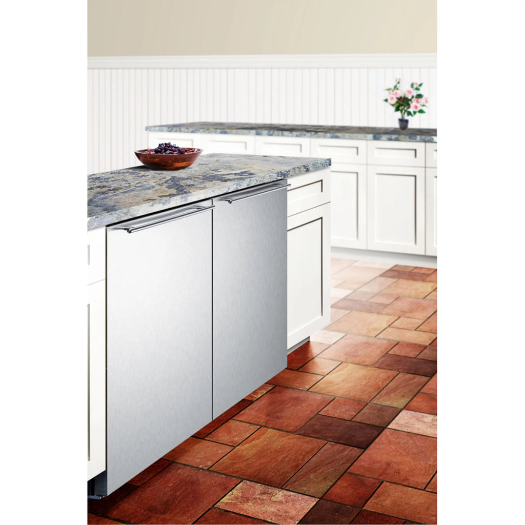 Frost-free Built-in Undercounter Freezer with Icemaker, Stainless Steel F638
