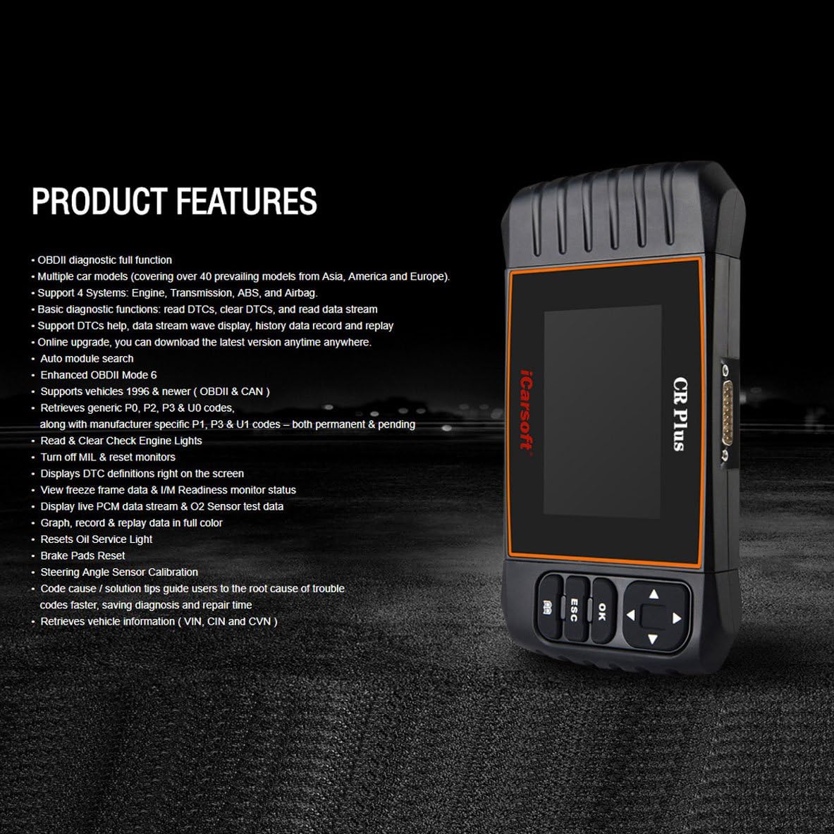 iCarsoft CR Plus OBD2 diagnostic scanner for multi brand vehicles T5669