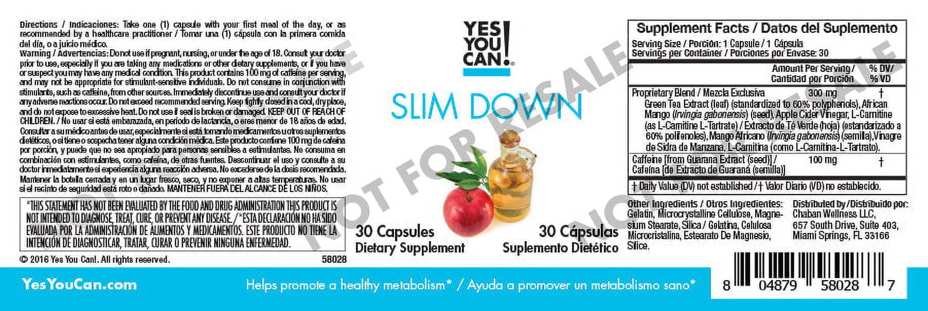 Yes You Can! Weight Loss Diet Supplement Kit - 4 Product Bundle, 30 Servings Z3590