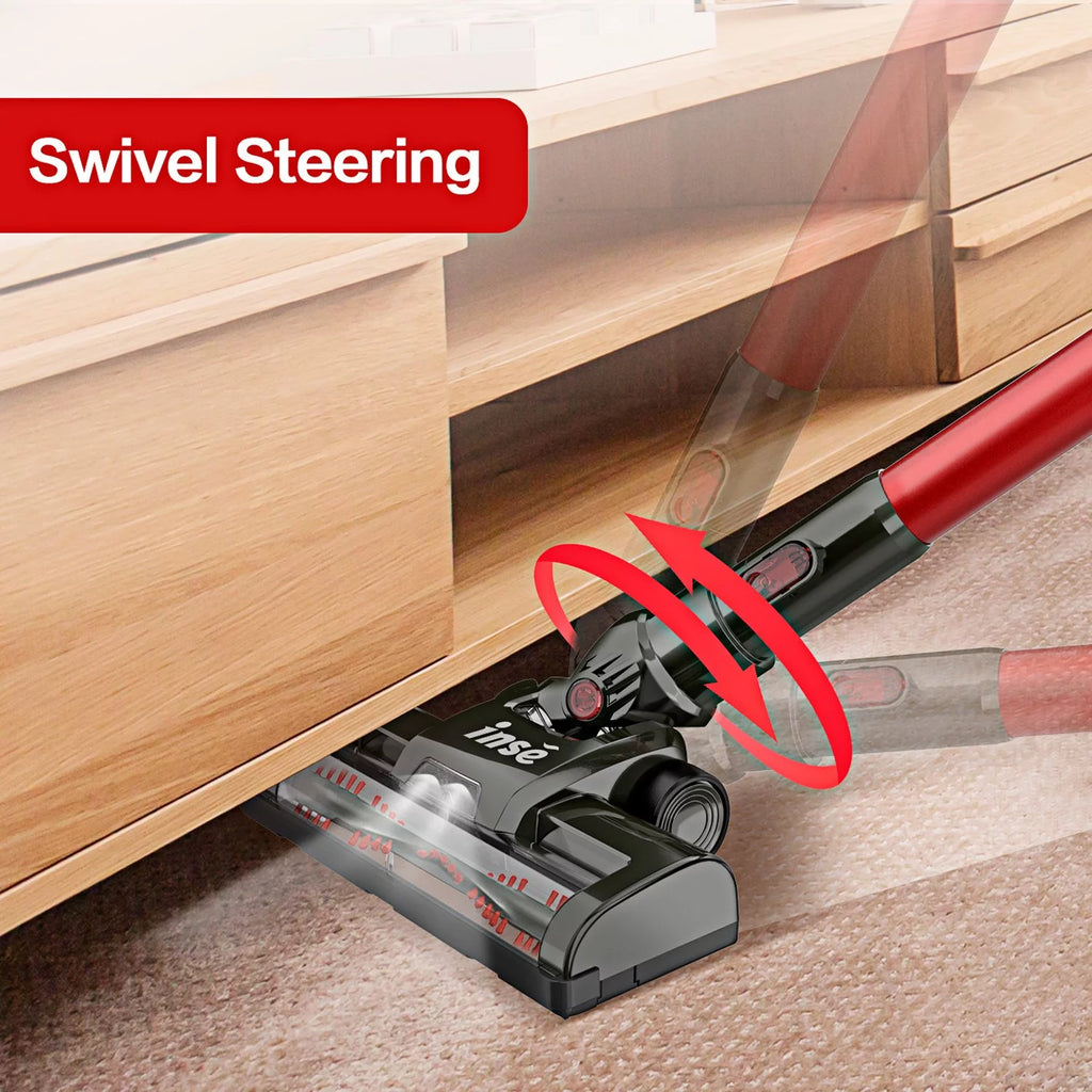 INSE 4-in-1 Stick Vacuum Cordless, 160W 12KPa Rechargeable Handheld for Home Carpet Pet Hair M6557