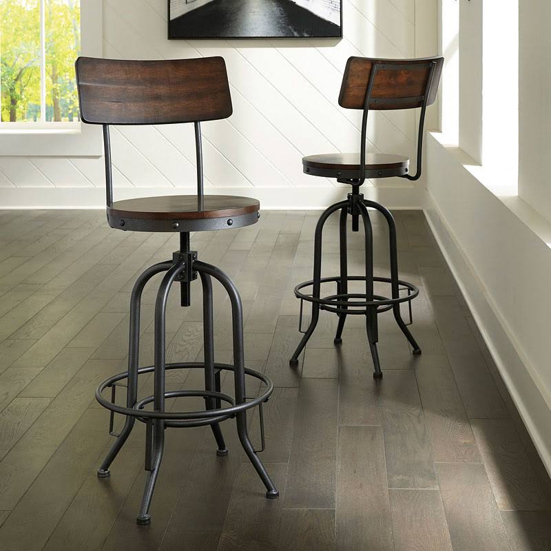 Odium Brown Tall Swivel Barstool Set of 2 N445