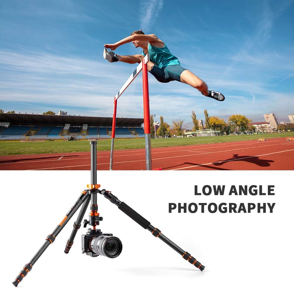 K&F Concept 68" Carbon Fiber Camera Tripod with Metal Ball Head and Detachable Monopod X39166