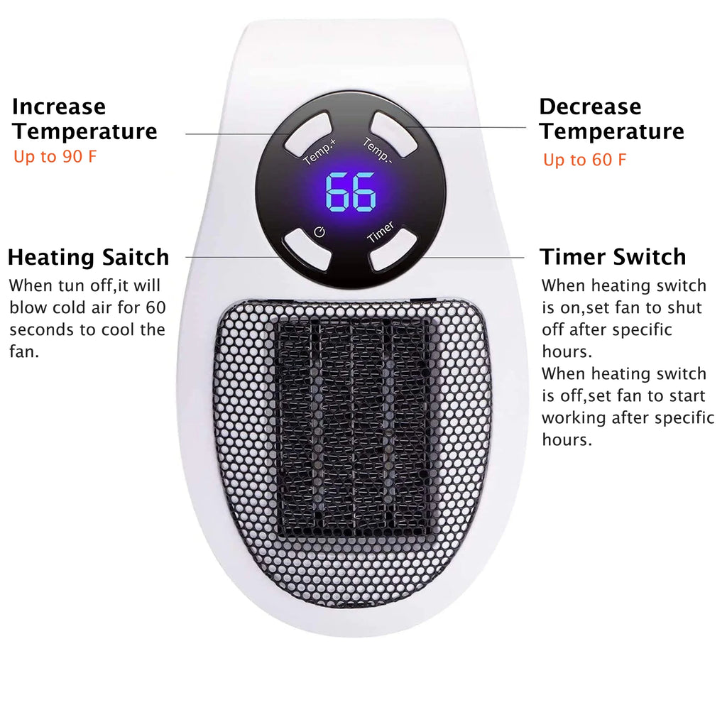 Wall Space Heater 350W Portable Electric Heater with Thermostat, UL Certified G417280