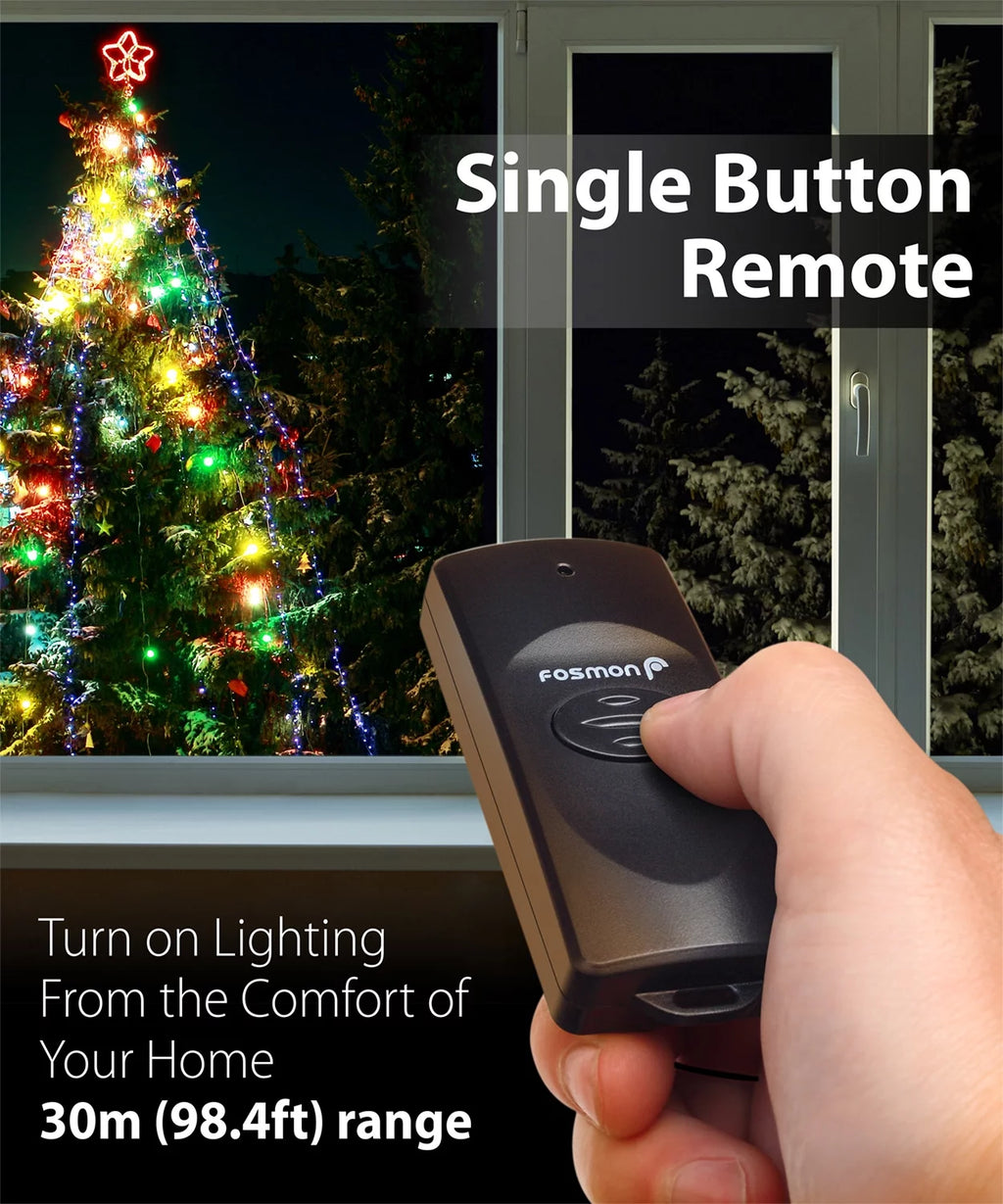 Fosmon Wireless Remote Control Outdoor Outlet Switch, Weatherproof, 3-Prong, Black (2 Pack) E191976