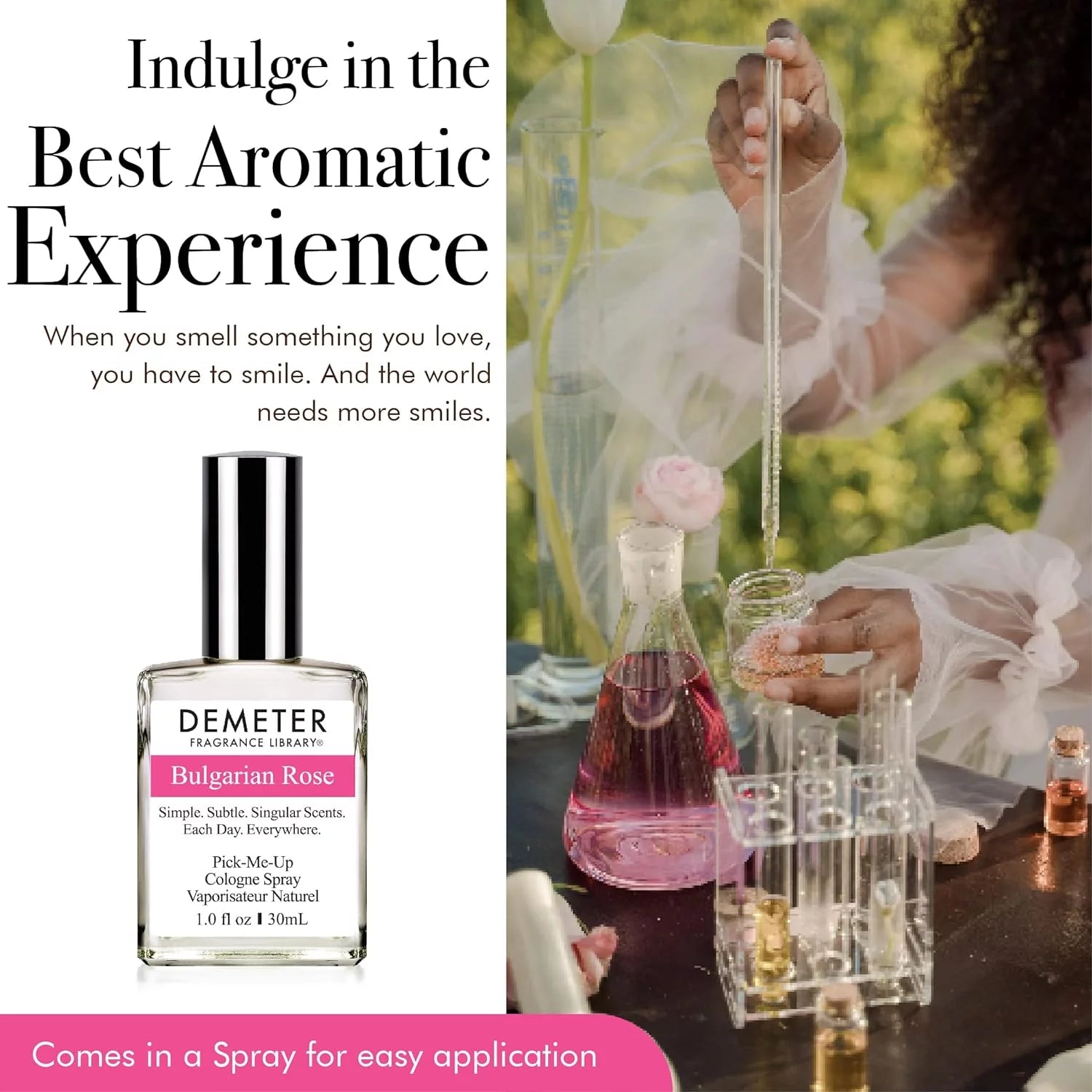 Demeter Bulgarian Rose Cologne Spray for Women, 1 oz W41415