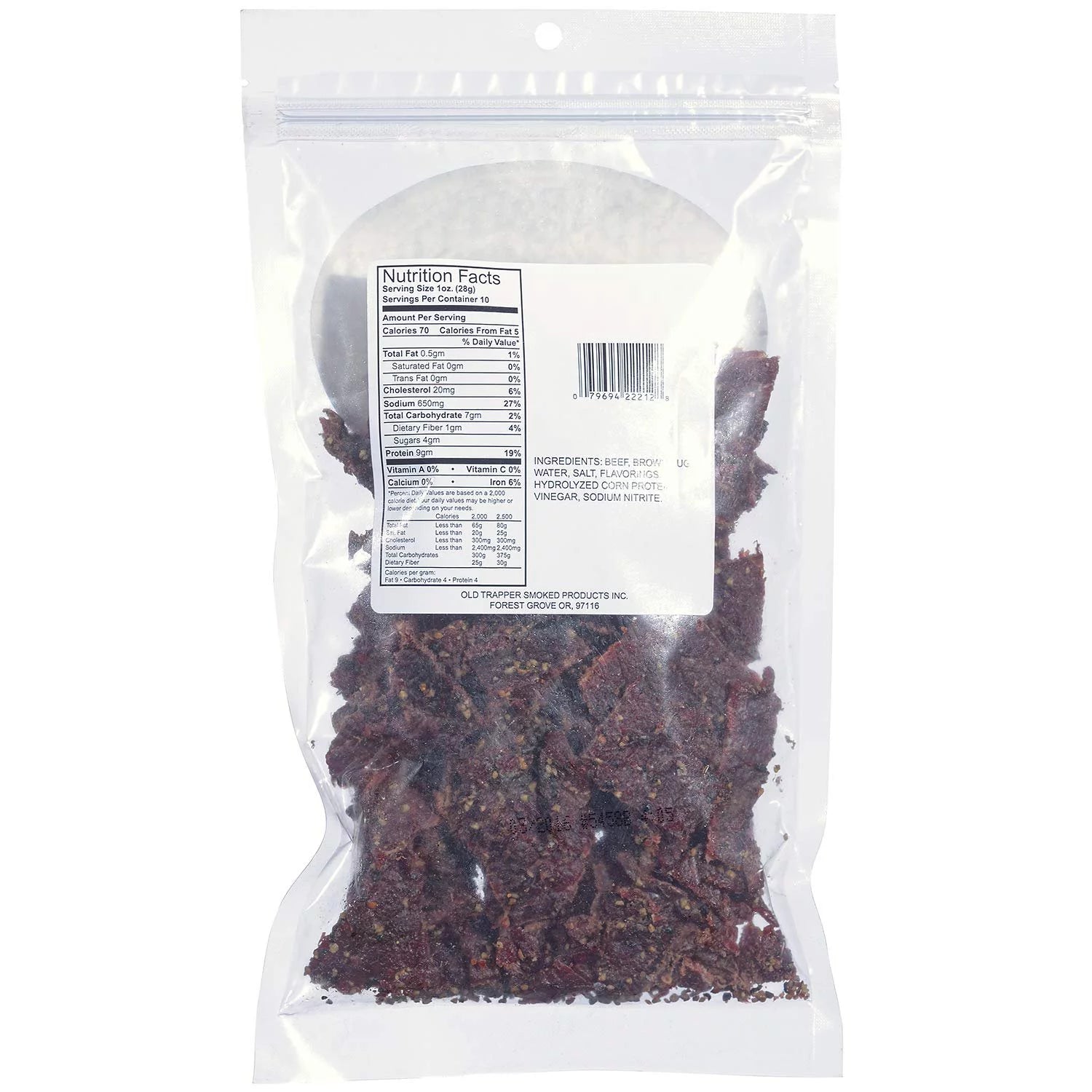 OLD TRAPPER TRADITIONAL SPICY BEEF JERKY 10oz I645097