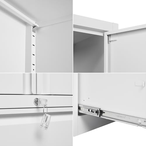 SISESOL Metal Storage Cabinet with 2 Adjustable Shelves, 36" H E162