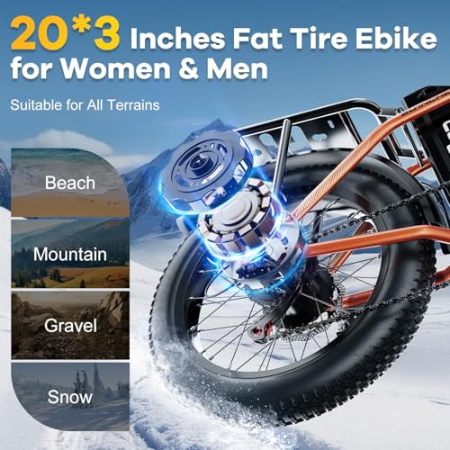 1000W Folding Electric Bike 48V 20.8AH Removable Battery 20" Fat Tire for Adults A175