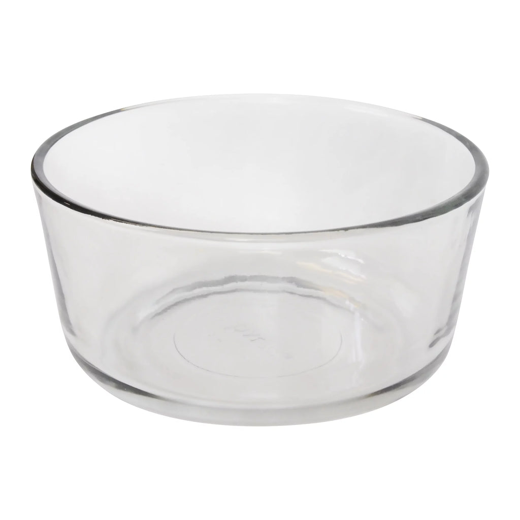 Pyrex 7201 Round Glass 4-Cup Storage Bowl with Green Plastic Lid (2-Pack) G231