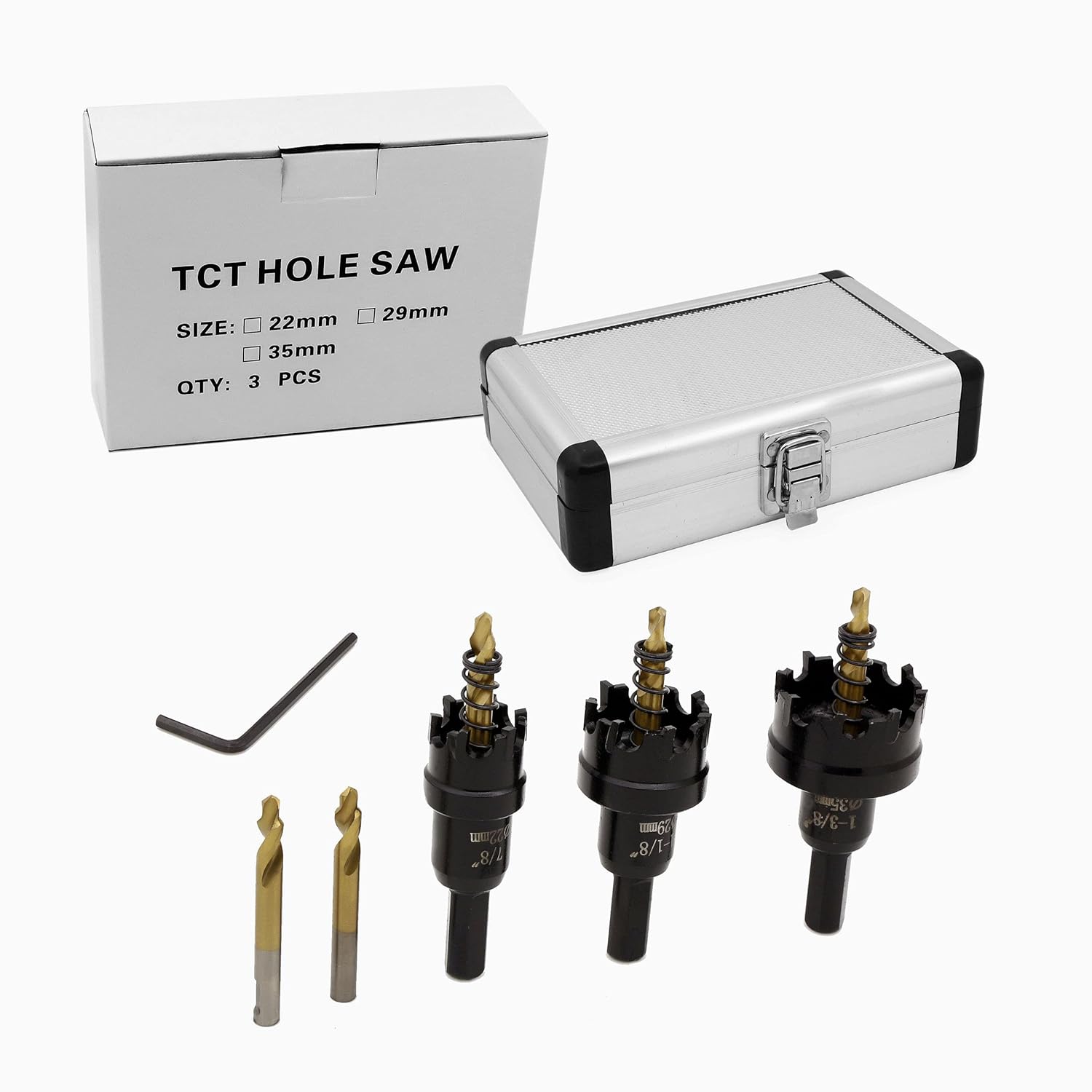 REETAI-FOUR 13Pcs TCT Hole Saw Kit, Tungsten Carbide Tipped, Heavy Duty for Stainless Steel O811088
