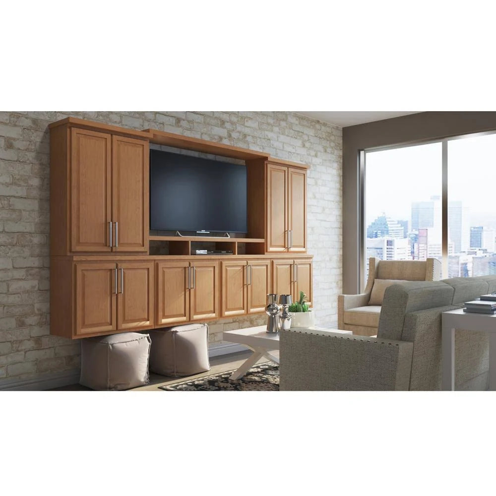 Hampton Bay Assembled 24x34.5x24 in. Drawer Base Kitchen Cabinet in Medium Oak U473