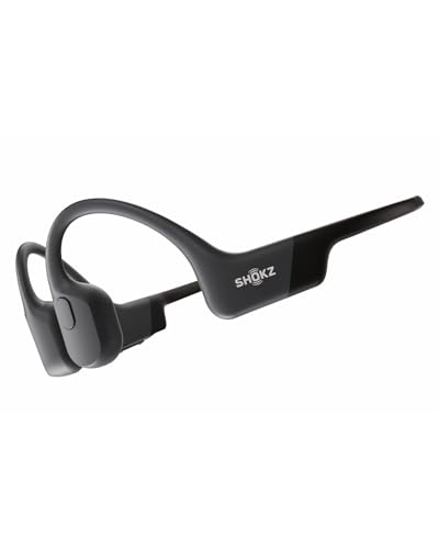 SHOKZ OpenRun Open-Ear Bone Conduction Sport Headphones, Sweat Resistant, Black B872