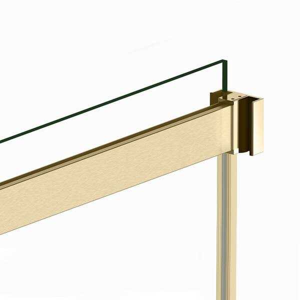 ROSWELL Spezia 76 in. Double Sliding Semi-Frameless Shower Door in Brushed Gold with Clear Glass G275015