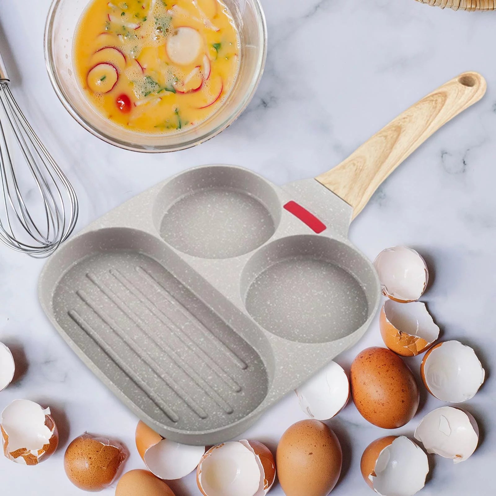 Nonstick Fried Egg Pan 2 Holes Cookware for Home Restaurant B782278