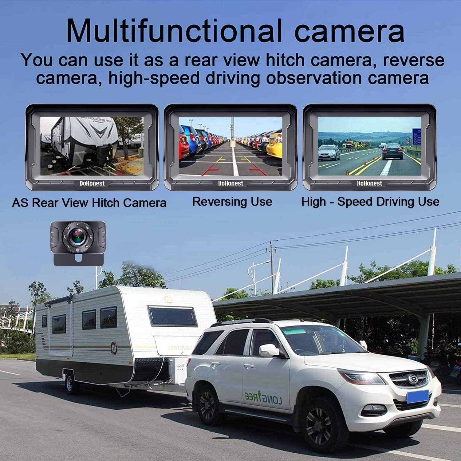 DoHonest S01 Backup Camera Kit 1080P HD for Truck Pickup Minivan V31025