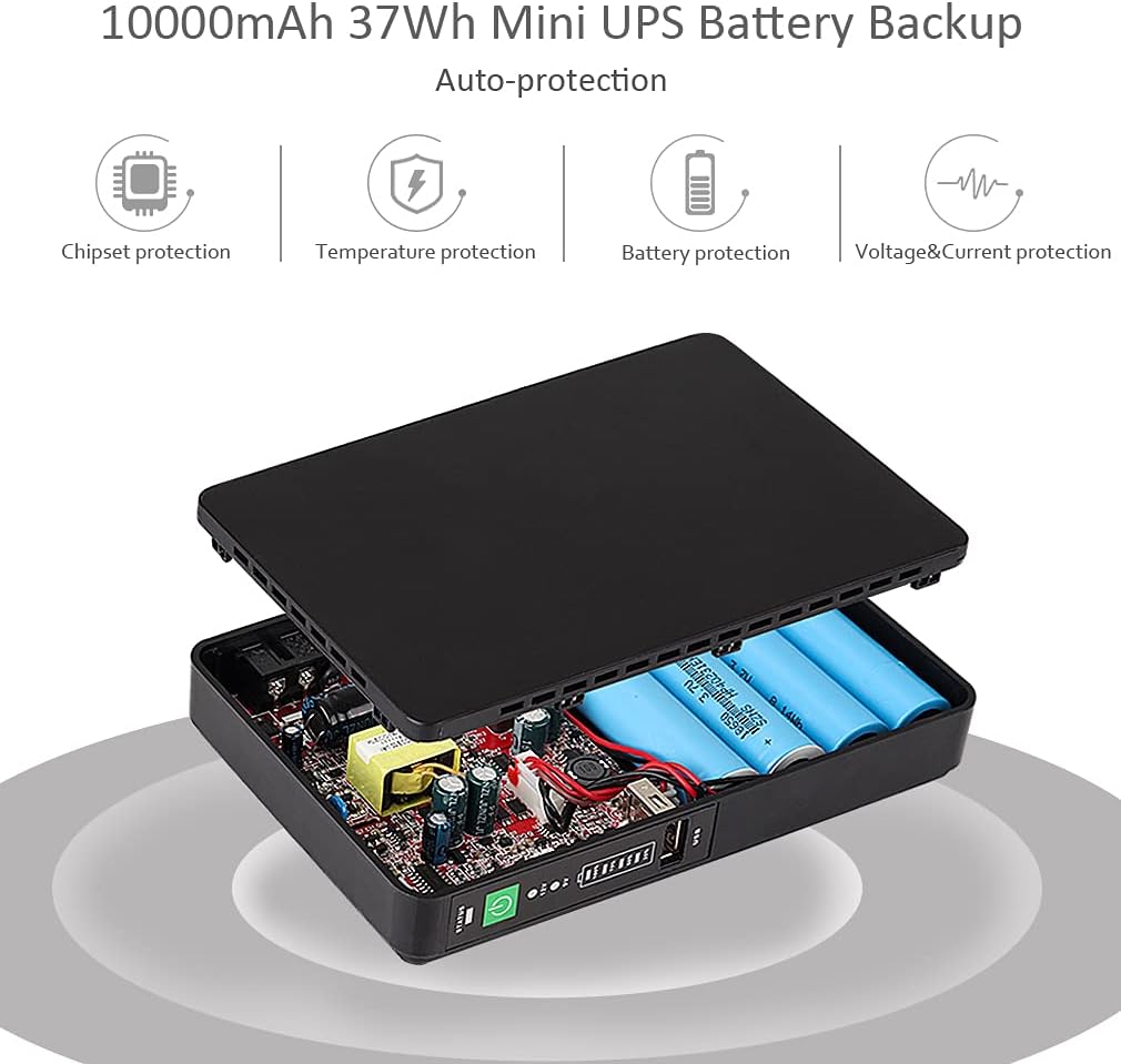 Mini UPS Battery Backup for Router Modem Security Camera 10000mAh Pack of 2 Z517569