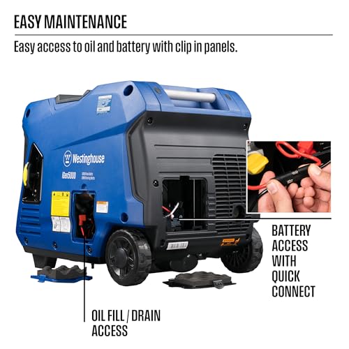 Westinghouse 5000 Peak Watt Dual Fuel Portable Inverter Generator, Remote Electric Start E228