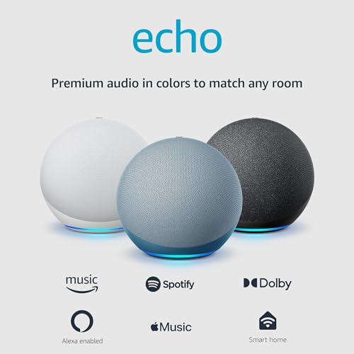 Amazon Echo Alexa speaker with premium sound, Charcoal M86777