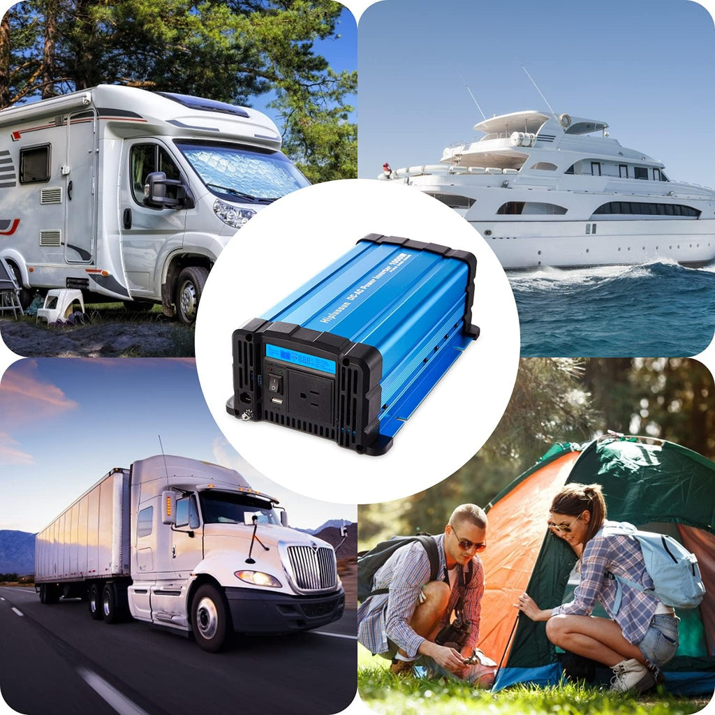 1000W Pure Sine Wave Power Inverter 12V to 110V with Remote M606