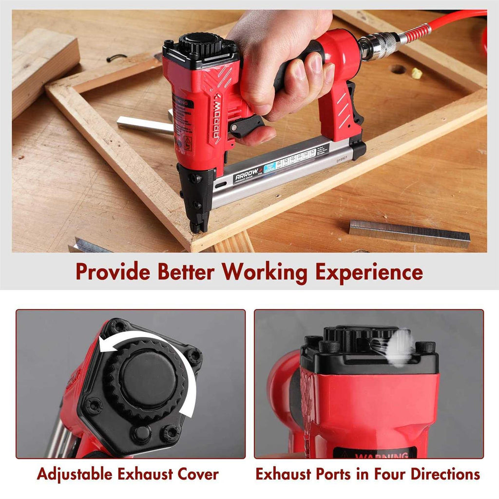 Arrow Pneumatic Staple Gun Oil-Free Upholstery Stapler with 3750 Pieces T50 1/4 I71368