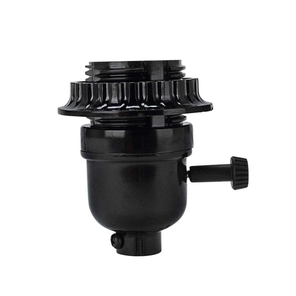Aspen Creative 21311-11 Phenolic 2-Way Lamp Socket with Turn Knob Switch, Black G3907