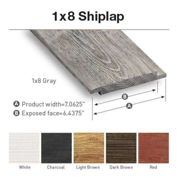 UFP-Edge 1 in. x 8 in. x 6 ft. Barn Wood Pine Shiplap Board H207