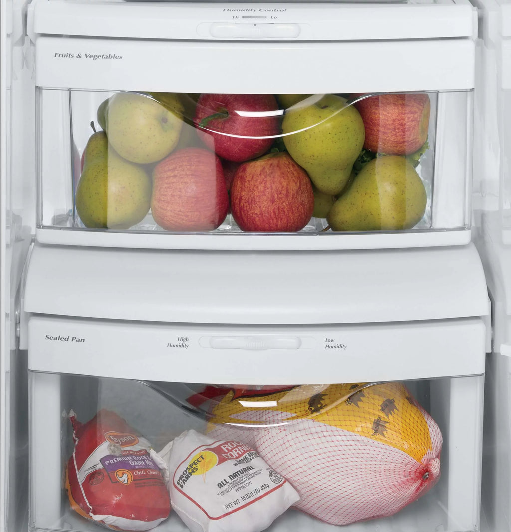 GE Appliances GSS23GGKWW 33 Inch Freestanding Side by Side Refrigerator White C938
