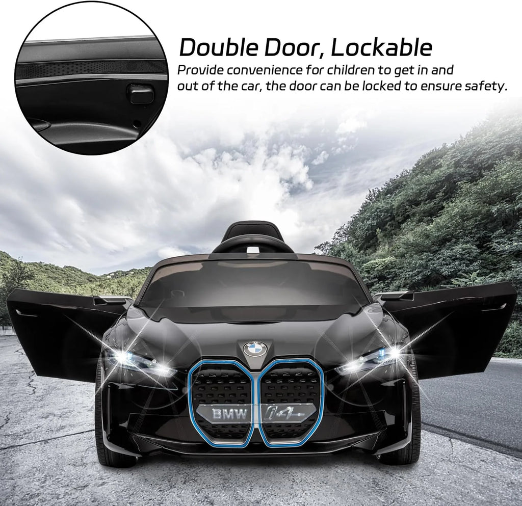BMW i4 12V Kids Electric Ride-On Car with Remote Control, Black I207222