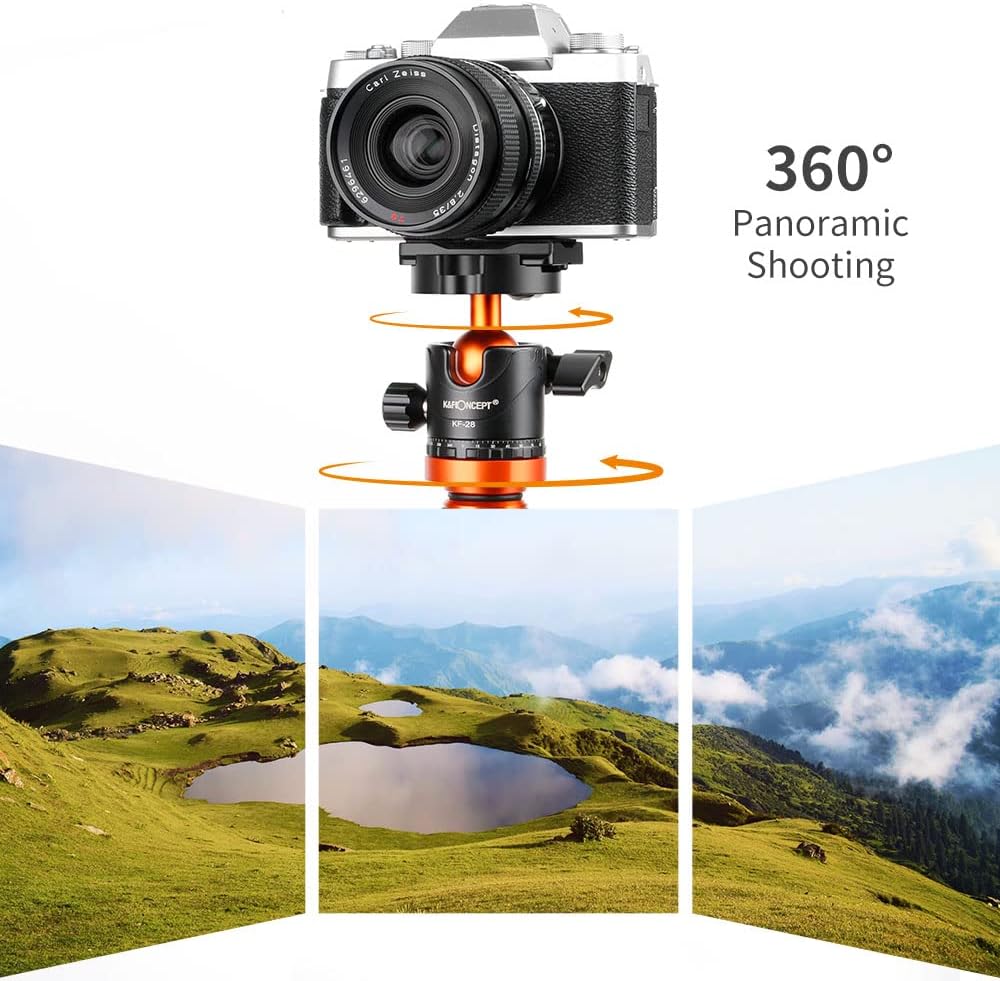 K&F Concept 62 inch DSLR Camera Tripod K254A1+BH-28L Lightweight Aluminum Detachable Monopod F5332