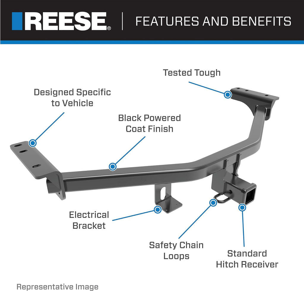 Reese Towpower 44650 Class III Custom-Fit Hitch with 2" Receiver, Black X565