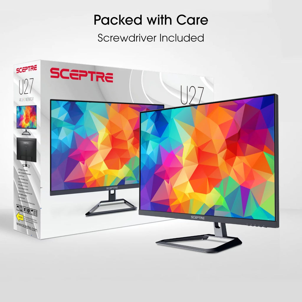 Sceptre 27" 4K IPS UHD Monitor with HDMI, DisplayPort, Built-in Speakers V51940