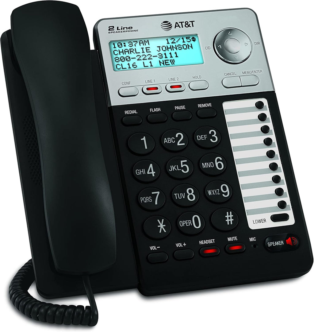 AT&T ML17929 2-Line Corded Telephone, Black (2-Pack) H477056