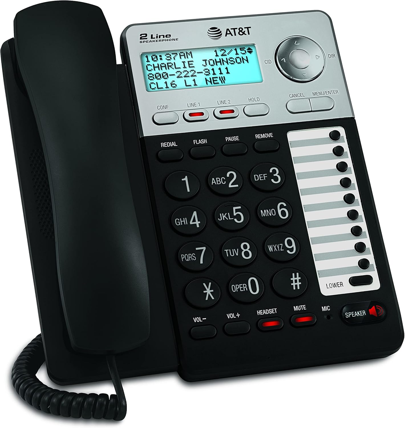 AT&T ML17929 2-Line Corded Telephone, Black (2-Pack) H477056